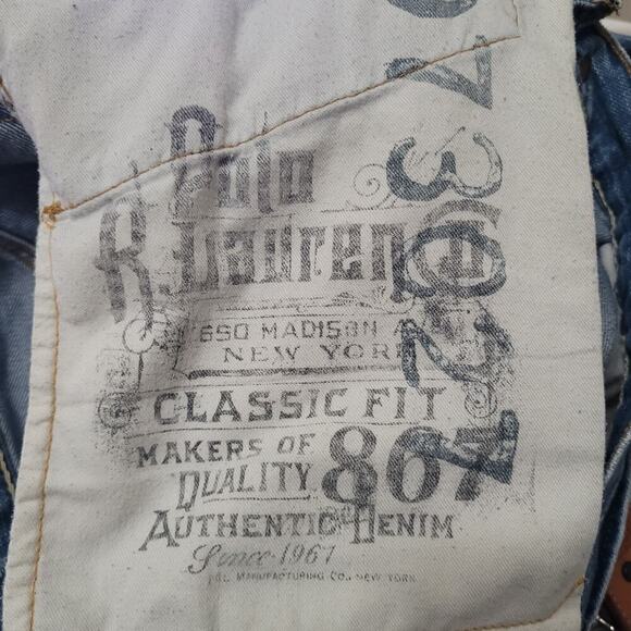 Polo Ralph Lauren Jeans Mens 35x32 Blue Denim Classic Fit Straight Leg - Picture 7 of 10